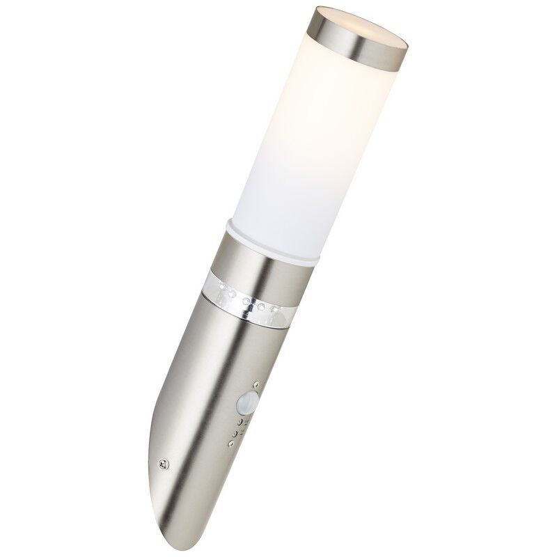 Candeeiro de parede exterior com sensor de movimento cromo de plástico, Sage, 4W, LED 3000K, IP44