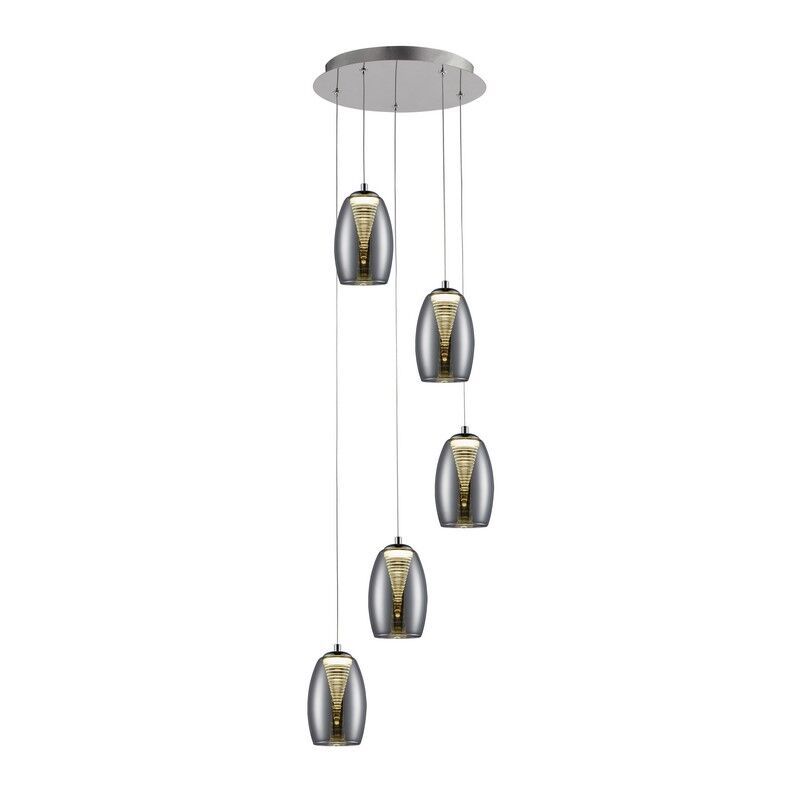 Candeeiro suspenso cromo moderno, Aliyah, 5W, LED 3000K
