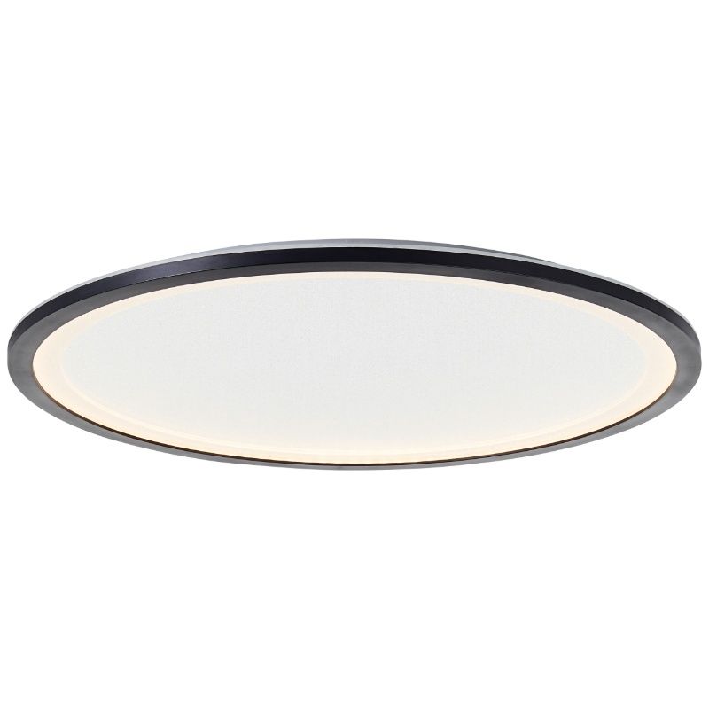 Painel LED de teto preto moderno, Yamal, 36W, LED ajustável de branco quente a branco frio, com comando à distância