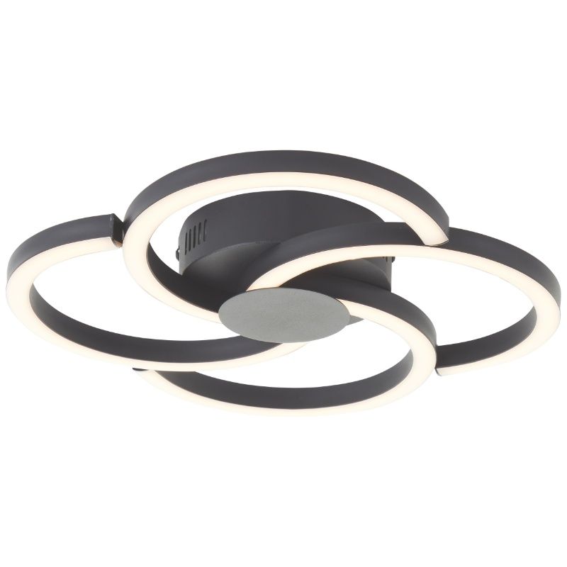 Candeeiro de teto preto design, Somia, 22W, LED 3000K Candeeiro de teto preto design, Somia, 22W, LED 3000K