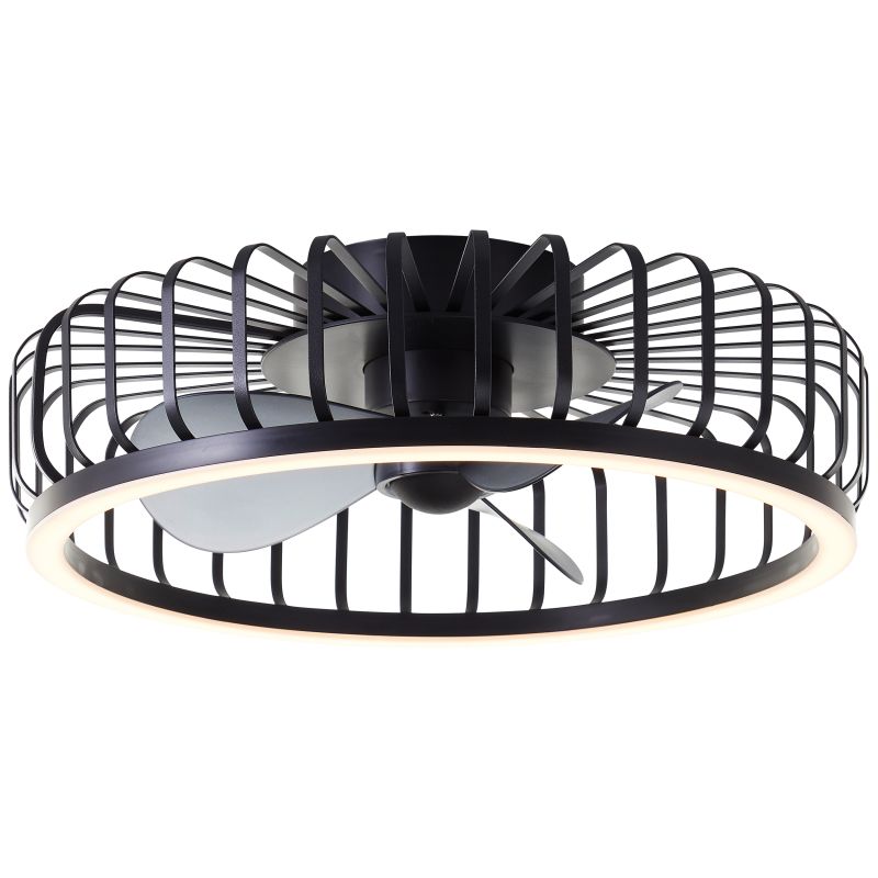 Ventilador de teto moderno preto, Tolga, 36W, LED 2700K-4000K-6500K, com controle remoto. Ventilador de teto moderno preto, Tolga, 36W, LED 2700K-4000K-6500K, com controle remoto.