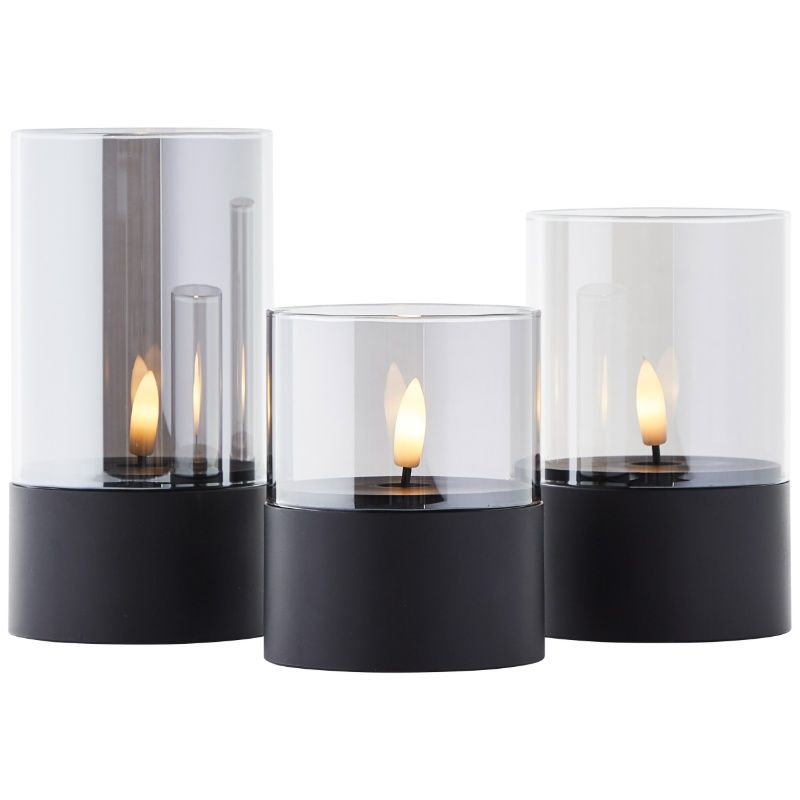 Candeeiro de mesa exterior preto de plástico, Volkan, W, LED 3000K, IP44