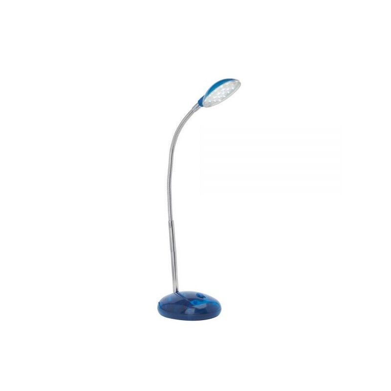 Candeeiro de secretaria azul de plástico, Marenthe, 2W, LED 6000K, com interruptor