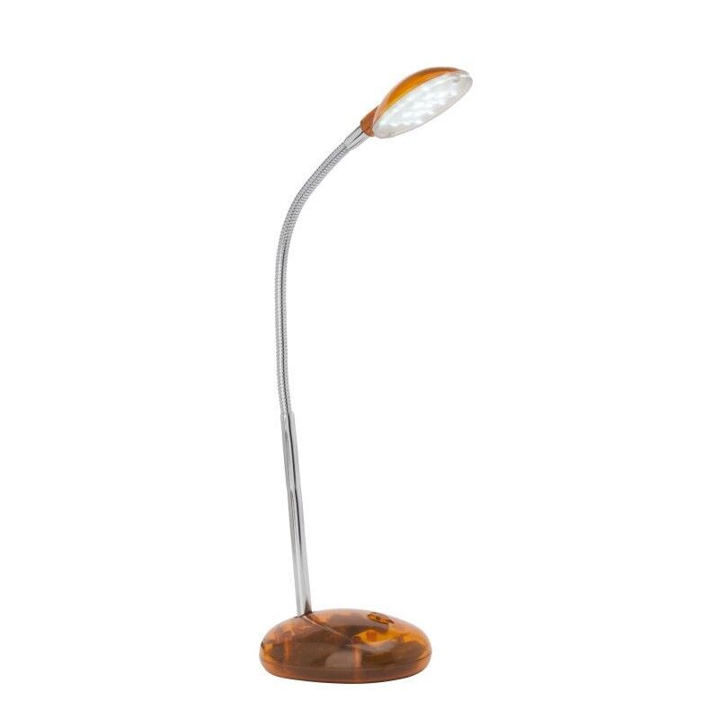 Candeeiro de secretaria laranja de plástico, Marenthe, 2W, LED 6000K, com interruptor