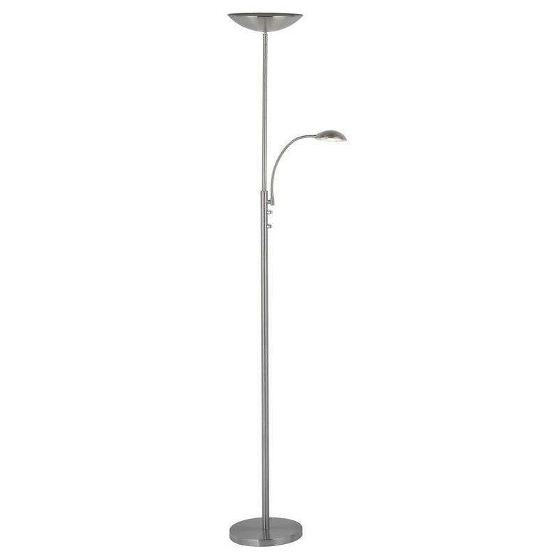 Candeeiro de pé cromo moderno, Elina, 18W, LED 3000K Candeeiro de pé cromo moderno, Elina, 18W, LED 3000K