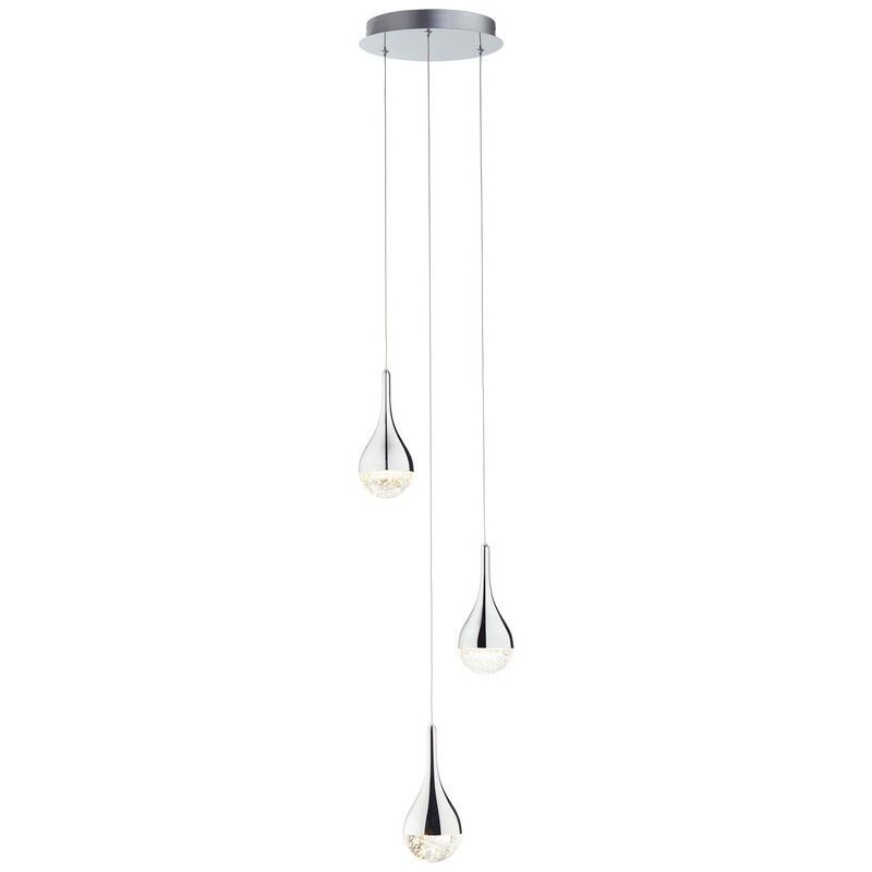 Candeeiro suspenso cromo clássico, Emma, 5W, LED 3000K
