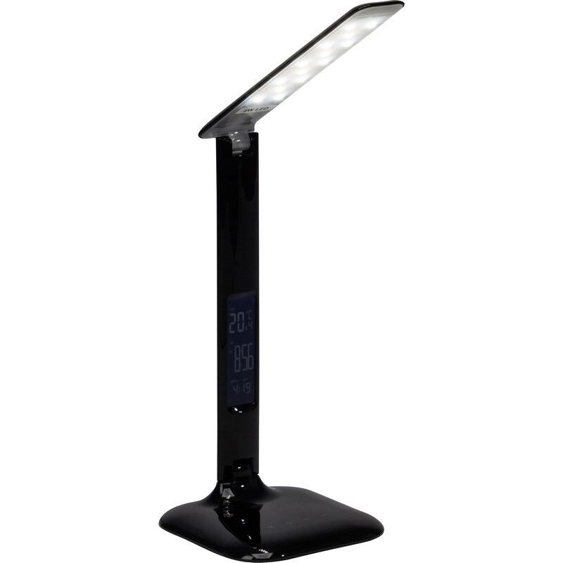 Candeeiro de secretaria preto moderno, Naila, 5W, LED ajustável de branco quente a branco frio, com dimmer tátil