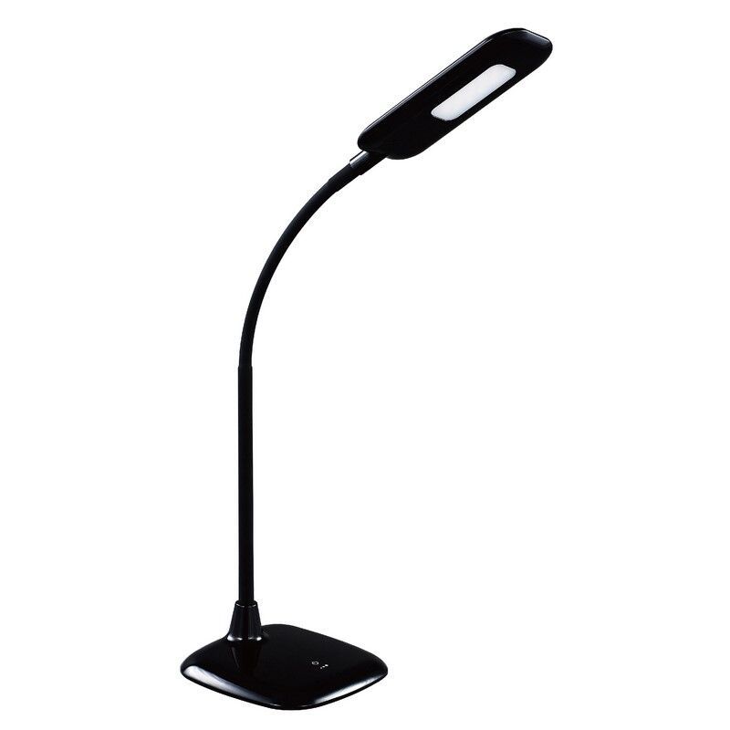 Candeeiro de secretaria preto de plástico, Jenoah, 5W, LED 6000K, com dimmer tátil Candeeiro de secretaria preto de plástico, Jenoah, 5W, LED 6000K, com dimmer tátil