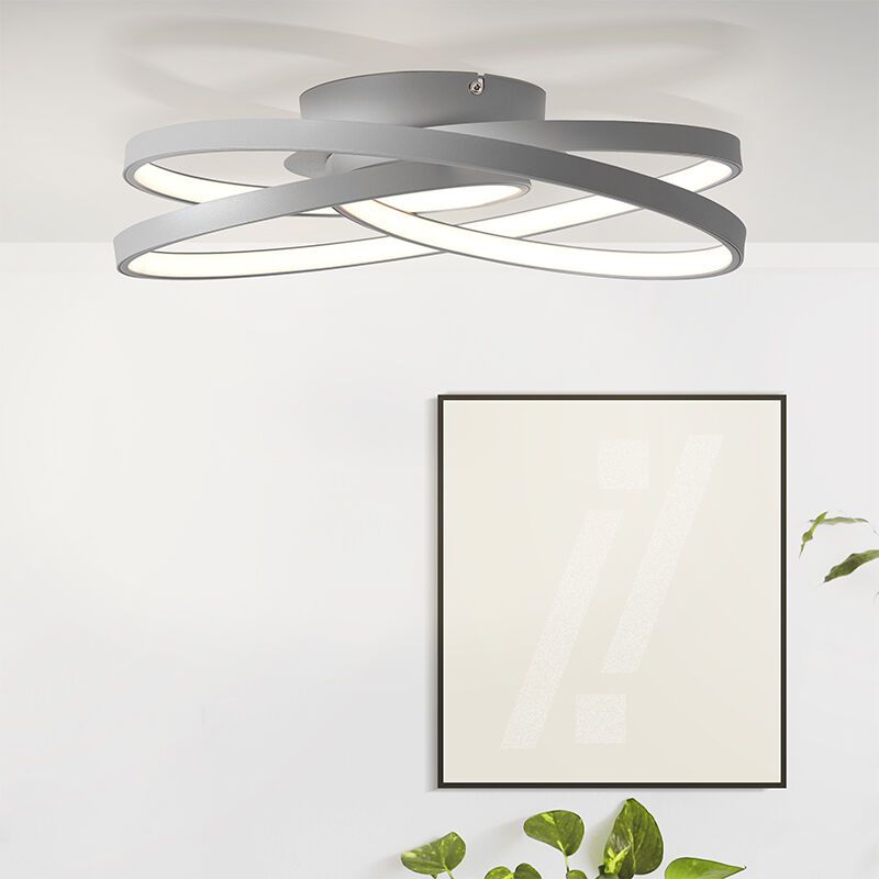 Candeeiro de teto cinzento design, Milou, 40W, LED 3000K