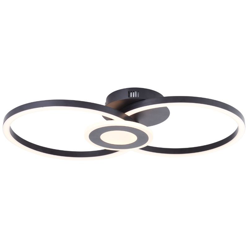 Candeeiro de teto preto design, Volkert, 24W, LED 3000K