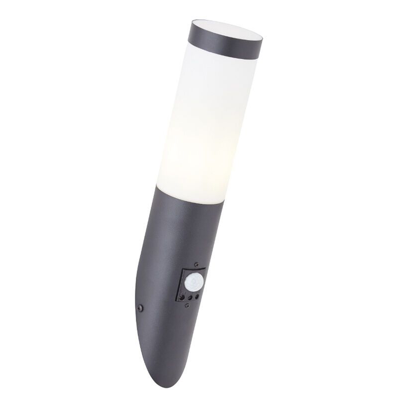 Candeeiro de parede exterior com sensor de movimento preto de metal, Meis, IP44 Candeeiro de parede exterior com sensor de movimento preto de metal, Meis, IP44