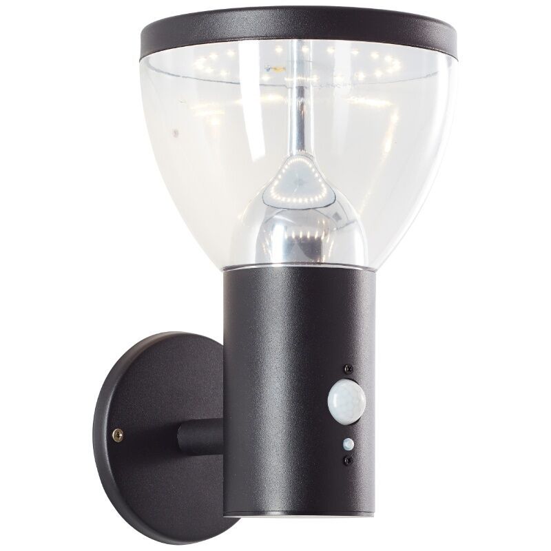 Candeeiro de parede exterior solar preto moderno, Saar, 3W, LED 3000K, IP44
