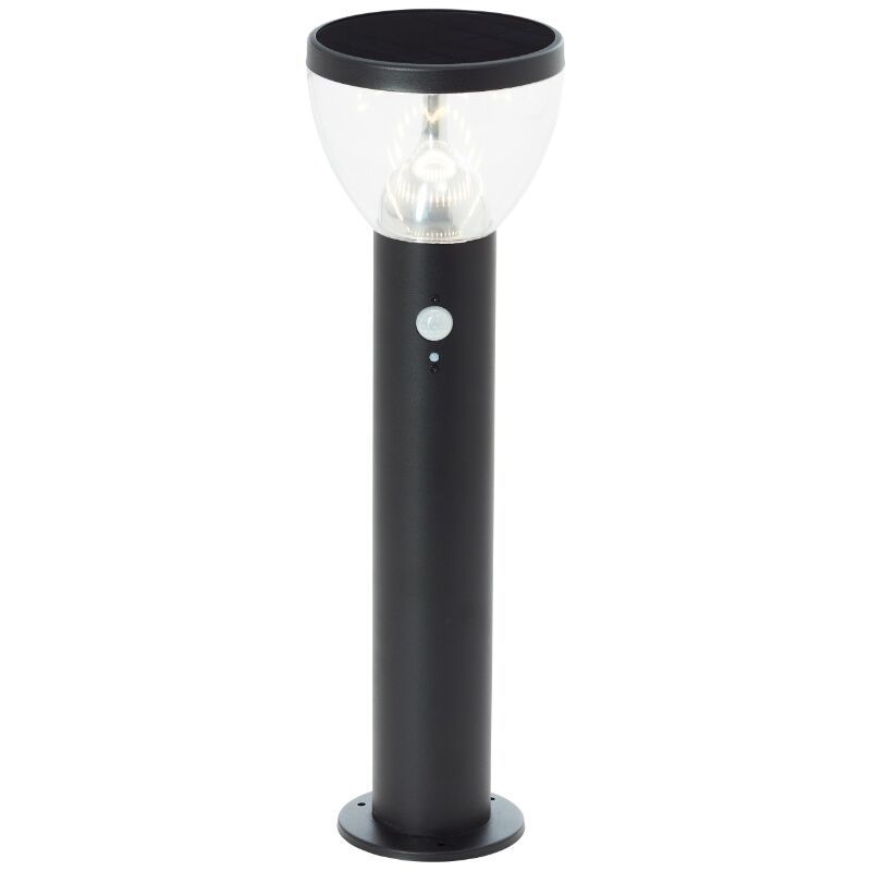 Candeeiro de pé exterior solar preto moderno, Saar, 3W, LED 3000K, IP44