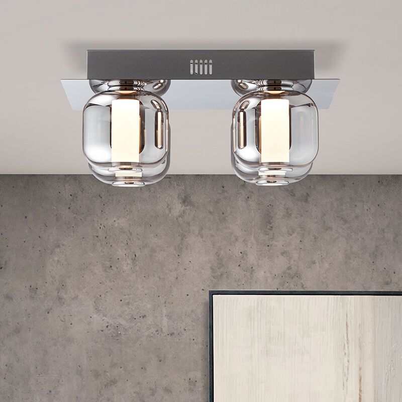 Candeeiro de teto cromo design, Emmely, 22W, LED 3000K