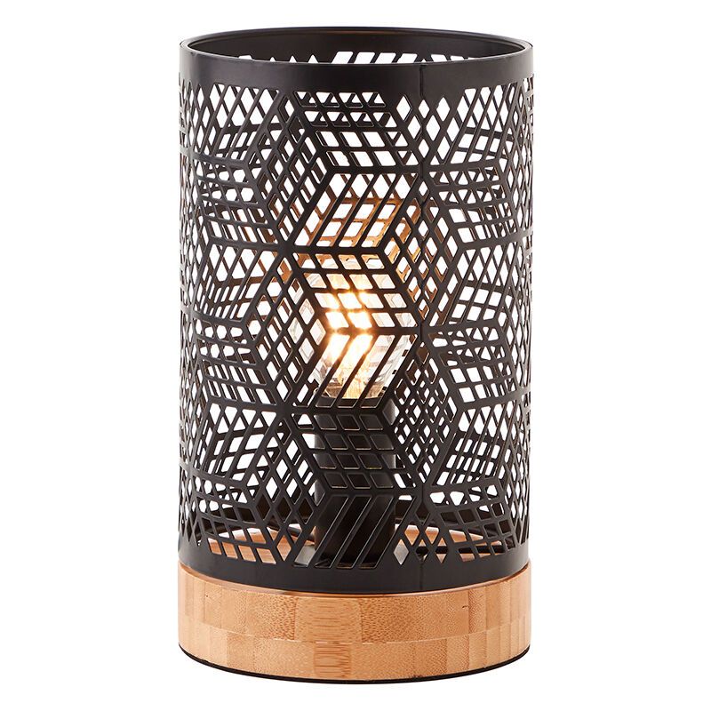 Candeeiro de mesa preto industrial, Sherona, com interruptor