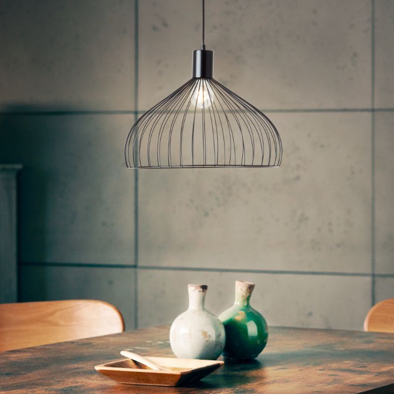 Candeeiro suspenso preto industrial, Adama