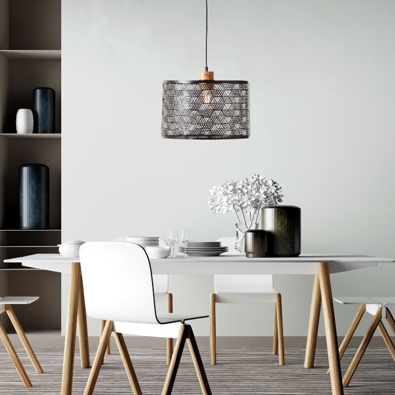 Candeeiro suspenso preto industrial, Sherona
