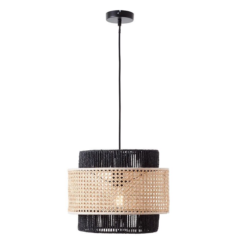 Candeeiro suspenso de rattan bege, Quirien