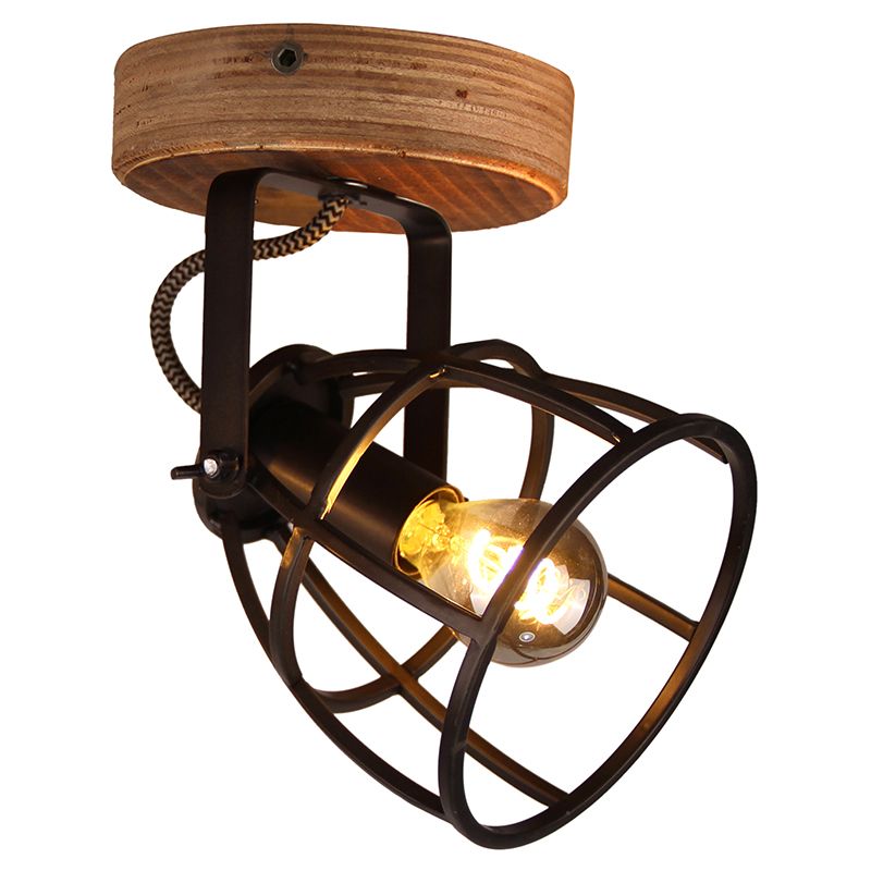 Foco de teto preto industrial, Calvin