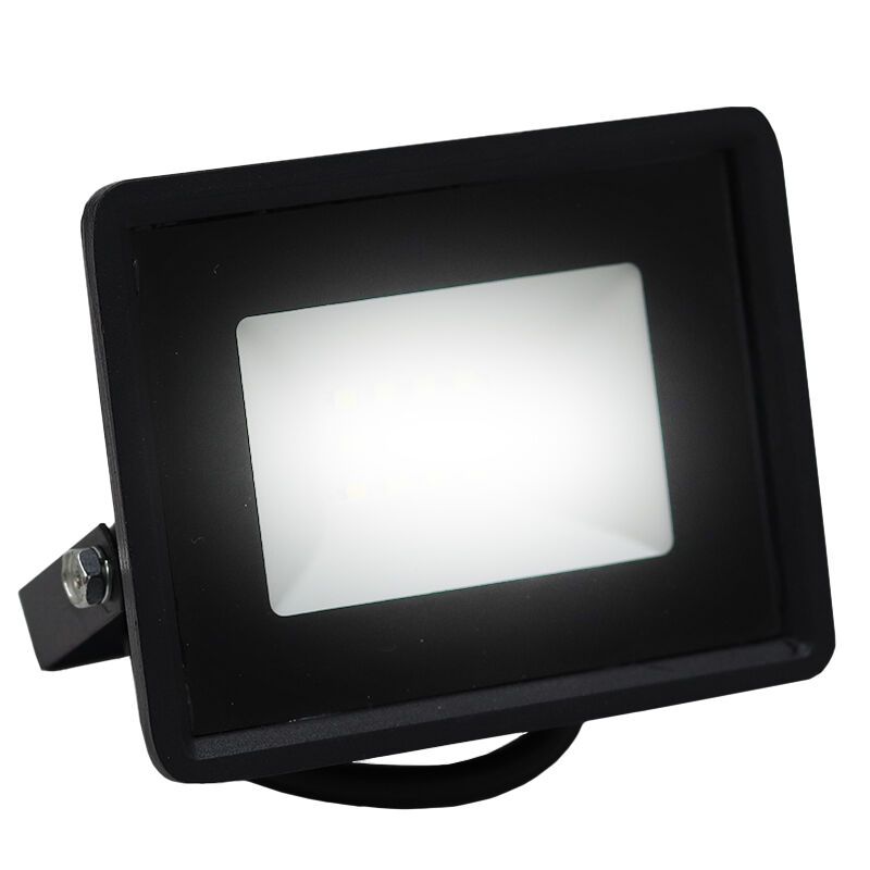Holofote preto de plástico, Boaz, 10W, LED 6500K, IP66 Holofote preto de plástico, Boaz, 10W, LED 6500K, IP66