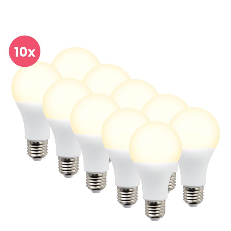 Pacote com 10 lâmpadas LED Lagiba E27 Bradley, 12W, 3000K