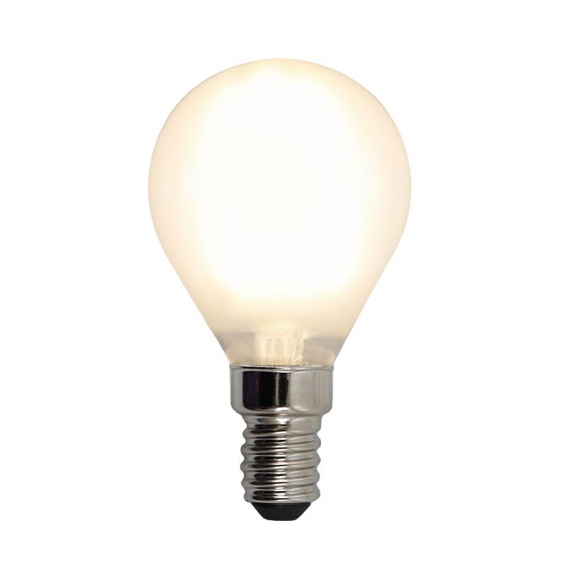Lâmpada LED E14 Olucia dimerizável, P45, 3W, vidro branco, 2700k Lâmpada LED E14 Olucia dimerizável, P45, 3W, vidro branco, 2700k
