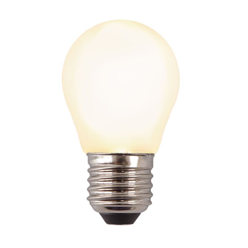 Lâmpada LED E27 Olucia dimerizável, P45, 3W, vidro branco, 2700k Lâmpada LED E27 Olucia dimerizável, P45, 3W, vidro branco, 2700k
