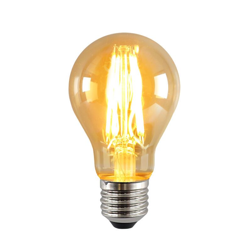 Lâmpada LED E27 Olucia dimerizável, A60, 5W, vidro âmbar, 2400k Lâmpada LED E27 Olucia dimerizável, A60, 5W, vidro âmbar, 2400k