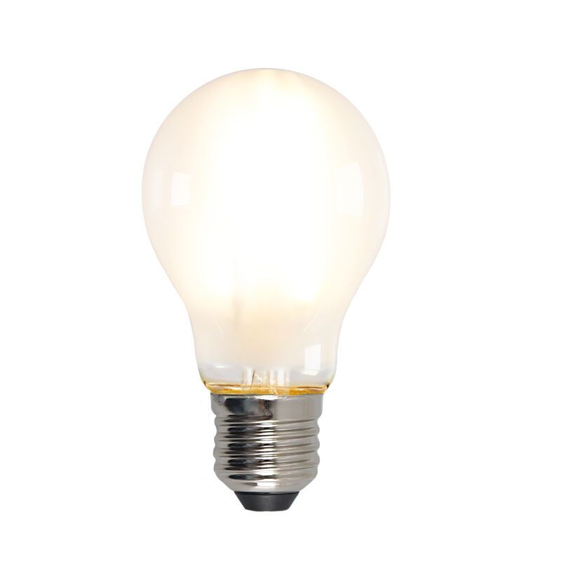 Lâmpada LED E27 Olucia dimerizável, A60, 5W, vidro branco, 2700k Lâmpada LED E27 Olucia dimerizável, A60, 5W, vidro branco, 2700k