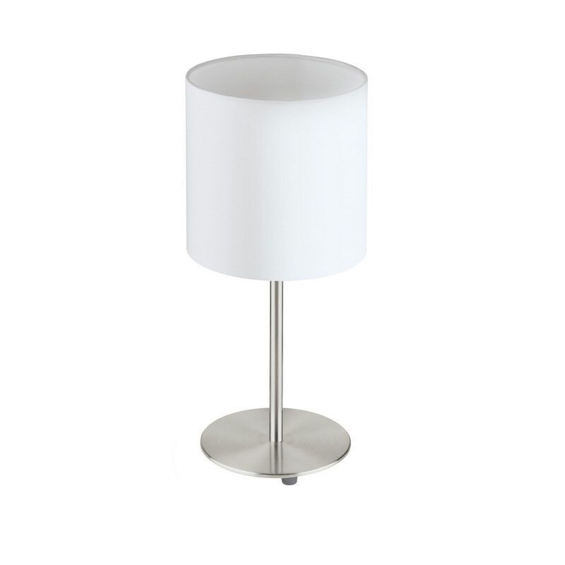 Candeeiro de mesa branco de tecido, Abano, com interruptor