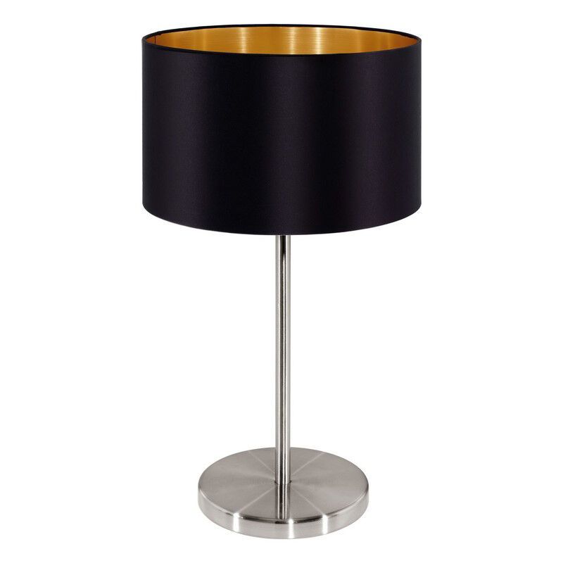 Candeeiro de mesa dourado de tecido, Terme, com interruptor