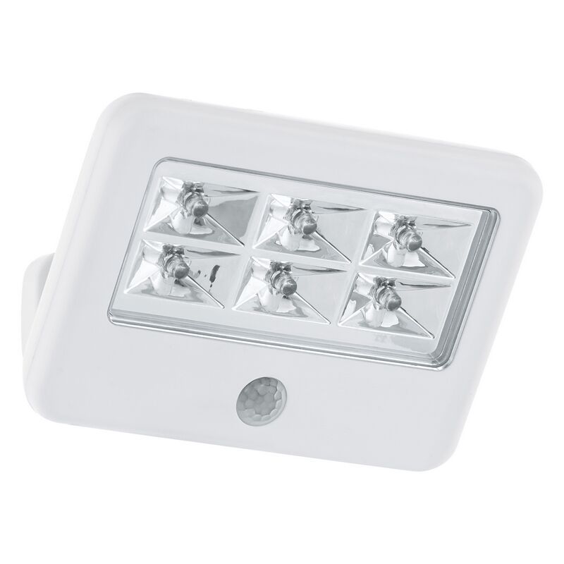 Candeeiro de parede exterior com sensor de movimento branco de plástico, Patricia, 0,5W, LED 4000K, IP54