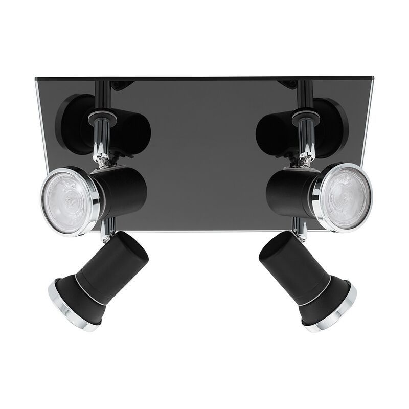 Foco de teto preto de aço, Jasmijn, IP44 Foco de teto preto de aço, Jasmijn, IP44