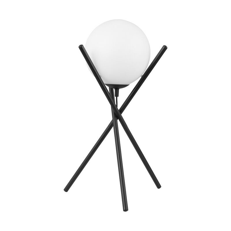 Candeeiro de mesa preto de aço, Tjardo, com interruptor Candeeiro de mesa preto de aço, Tjardo, com interruptor