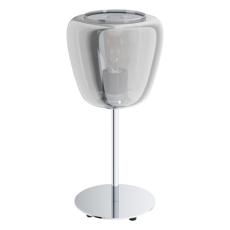 Candeeiro de mesa cromo de aço, Gauke, com interruptor