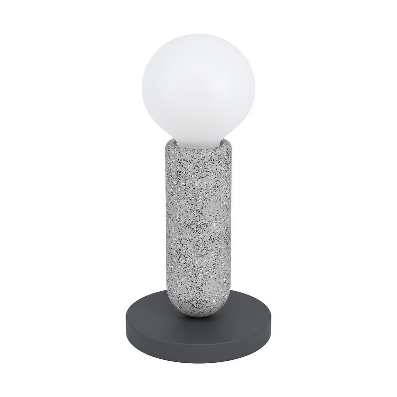 Candeeiro de mesa antracite de aço, Patrycja, com interruptor