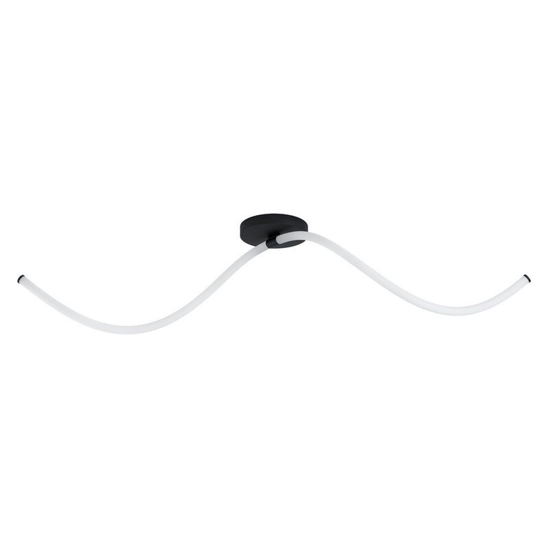 Plafon preto de aço, Allal, 12W, LED 3000K