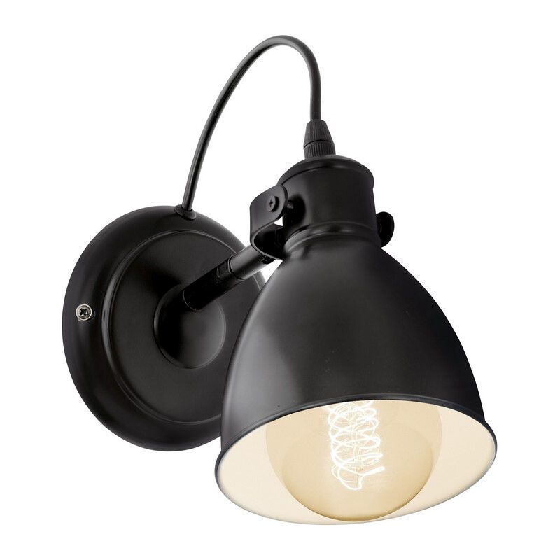 Aplique de parede preto de metal, Lavinio