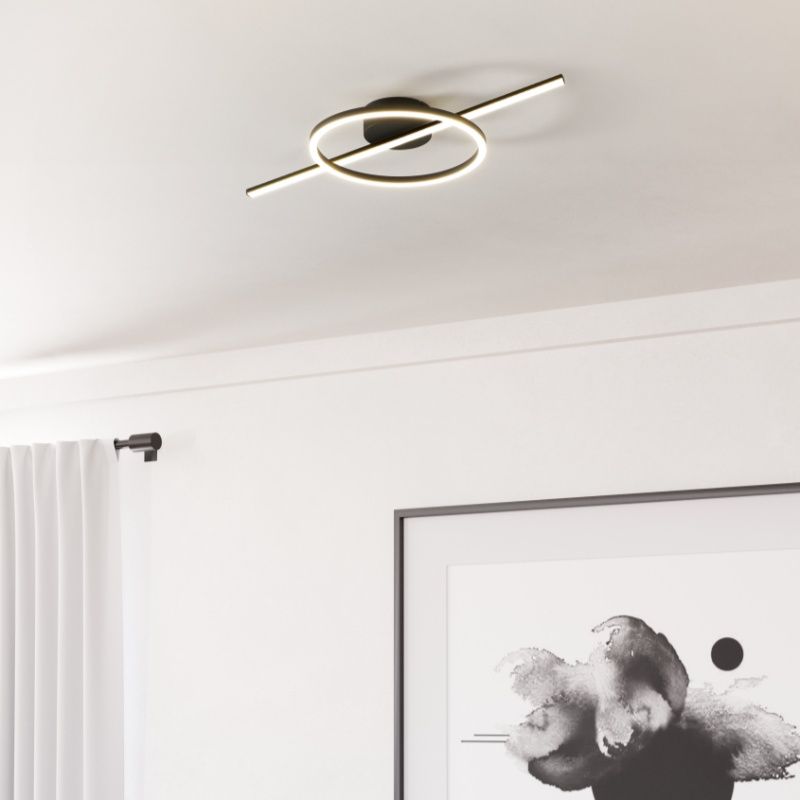 Candeeiro de teto preto de plástico, Xam, 19,5W, LED white switch