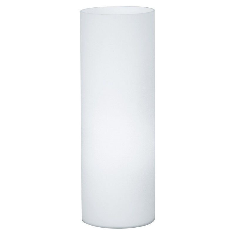 Candeeiro de mesa branco de vidro, Basken, com interruptor