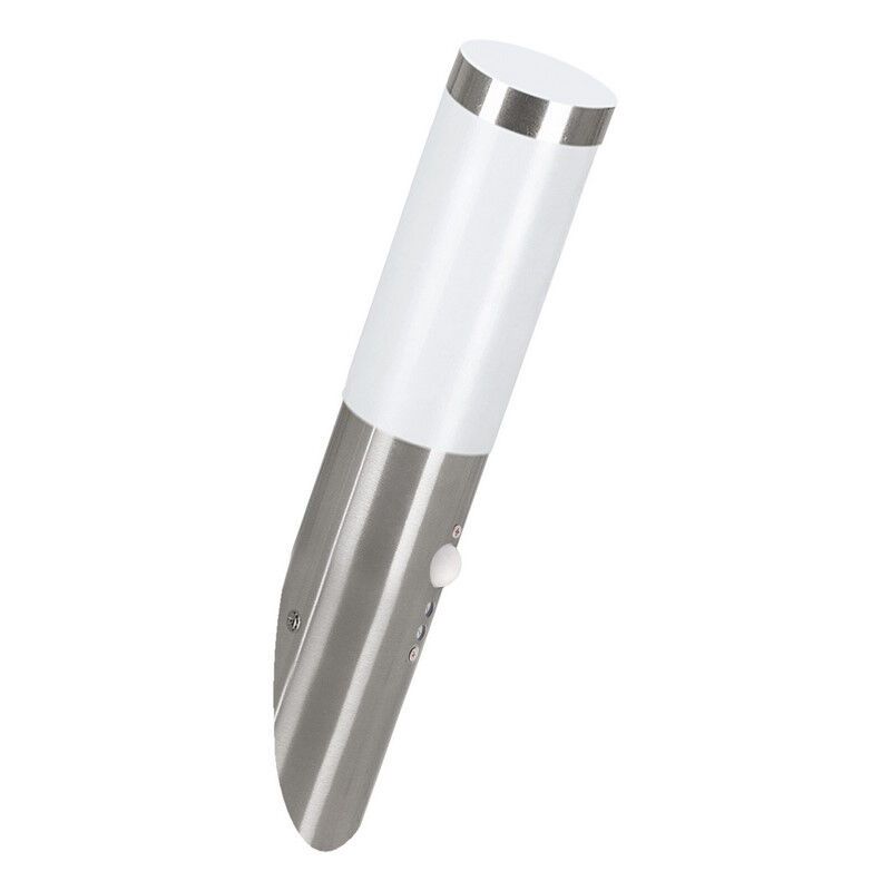 Candeeiro de parede exterior com sensor de movimento prateado de plástico, Carlein, IP44