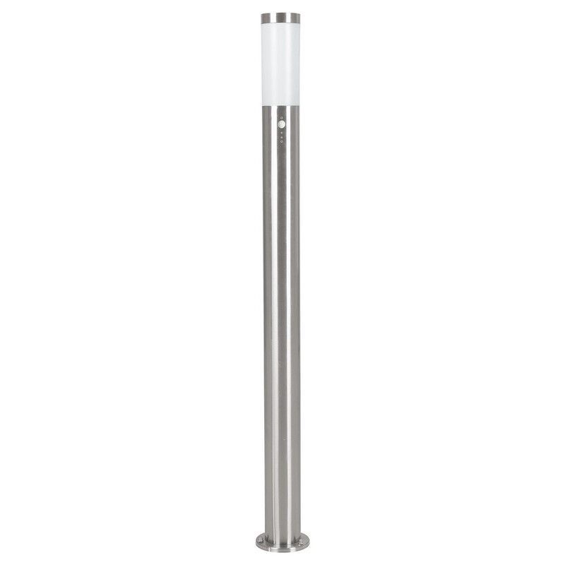 Candeeiro de pé exterior com sensor crepuscular prateado de plástico, Carlein, IP44