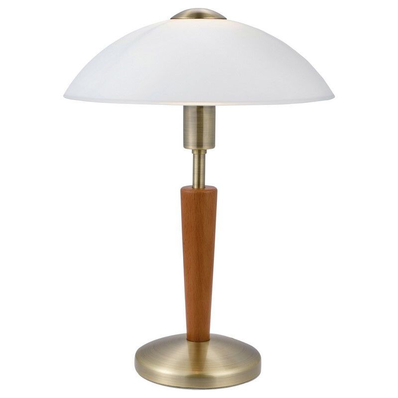 Candeeiro de mesa bronze de madeira, Miam, com dimmer tátil Candeeiro de mesa bronze de madeira, Miam, com dimmer tátil