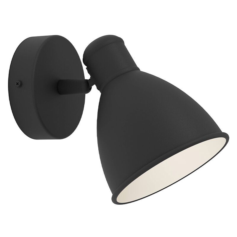Candeeiro de parede para casa de banho preto de aço, Priscilla, IP44