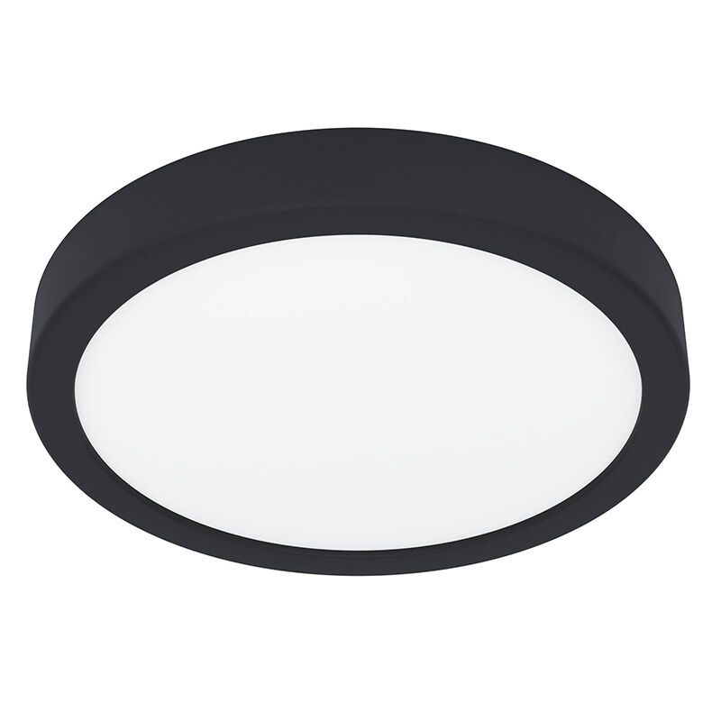 Candeeiro de teto para casa de banho preto de plástico, Geraldo, 17W, LED 3000K, IP44