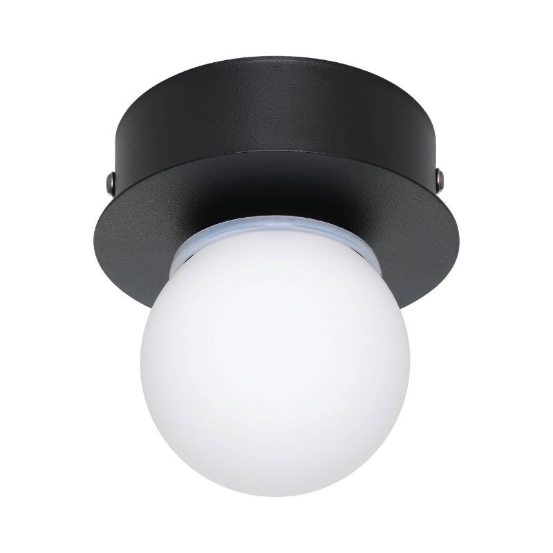 Candeeiro de teto preto de aço, Escha, 3,3W, LED 3000K