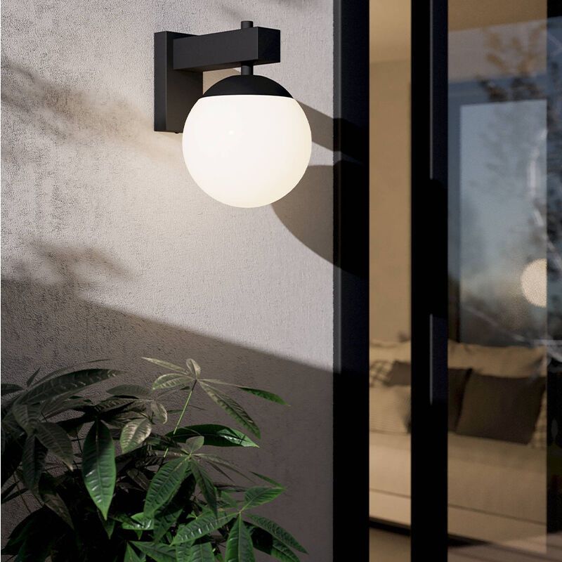 Candeeiro para exterior preto de vidro, Boris, IP44 Candeeiro para exterior preto de vidro, Boris, IP44