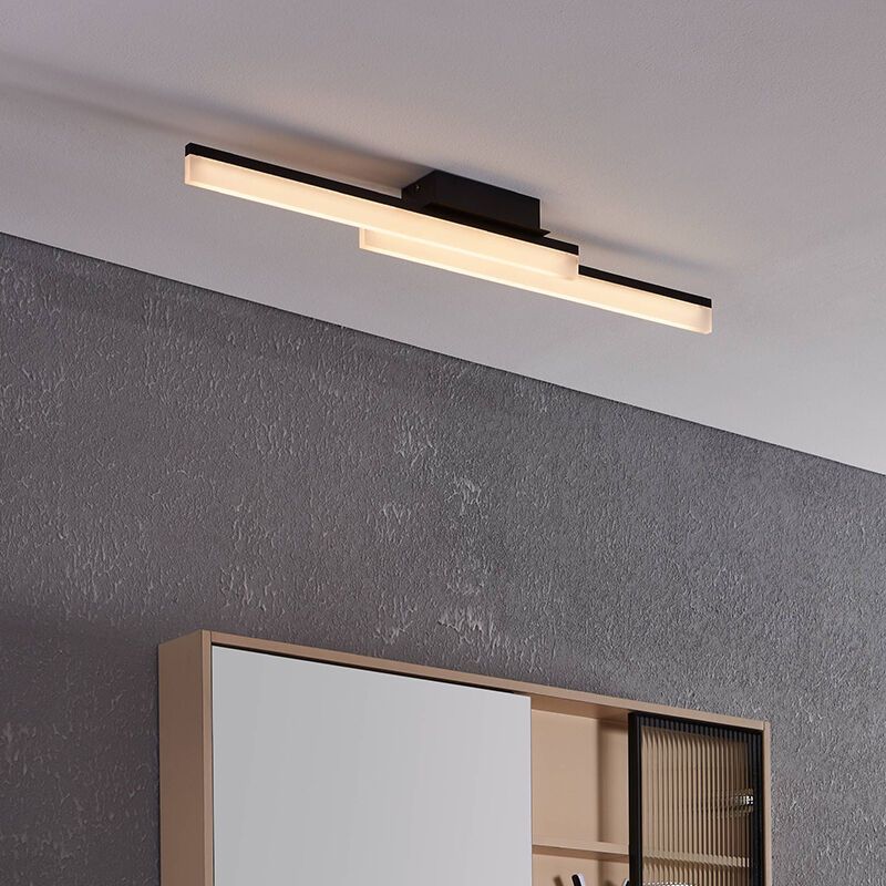 Candeeiro de teto para casa de banho preto de alumínio, Michelle, 11W, LED 3000K, IP44