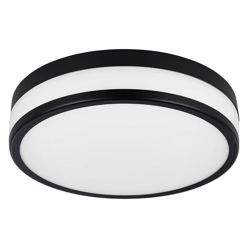 Candeeiro de teto para casa de banho preto de vidro, Jacco, 5,7W, LED 3000K, IP44