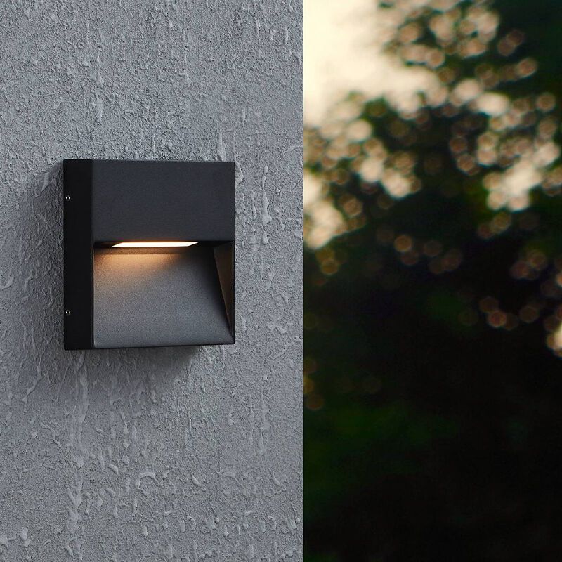 Candeeiro para exterior preto de alumínio, Lamar, 4,8W, LED ajustável de branco quente a branco frio, IP65
